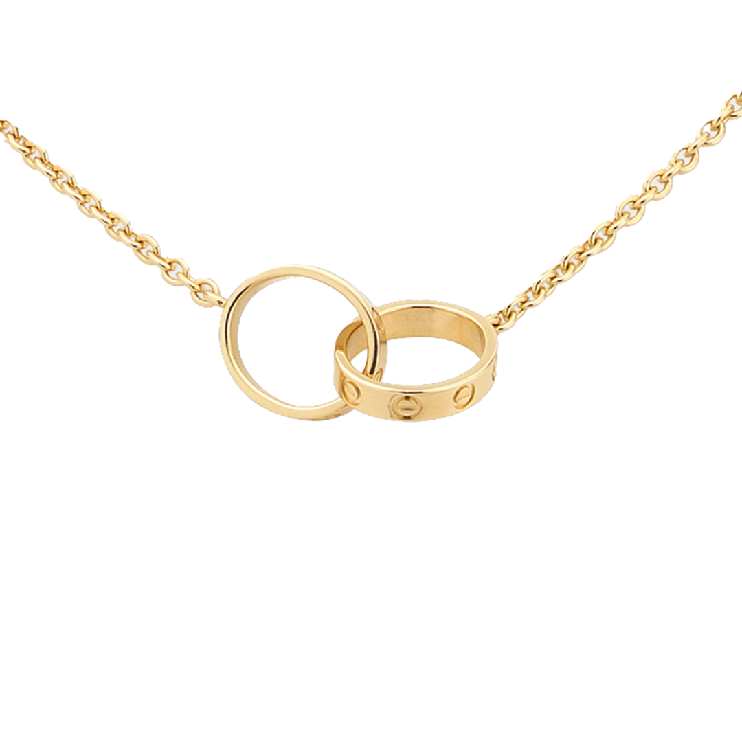 Love Necklace Double Ring | Gold