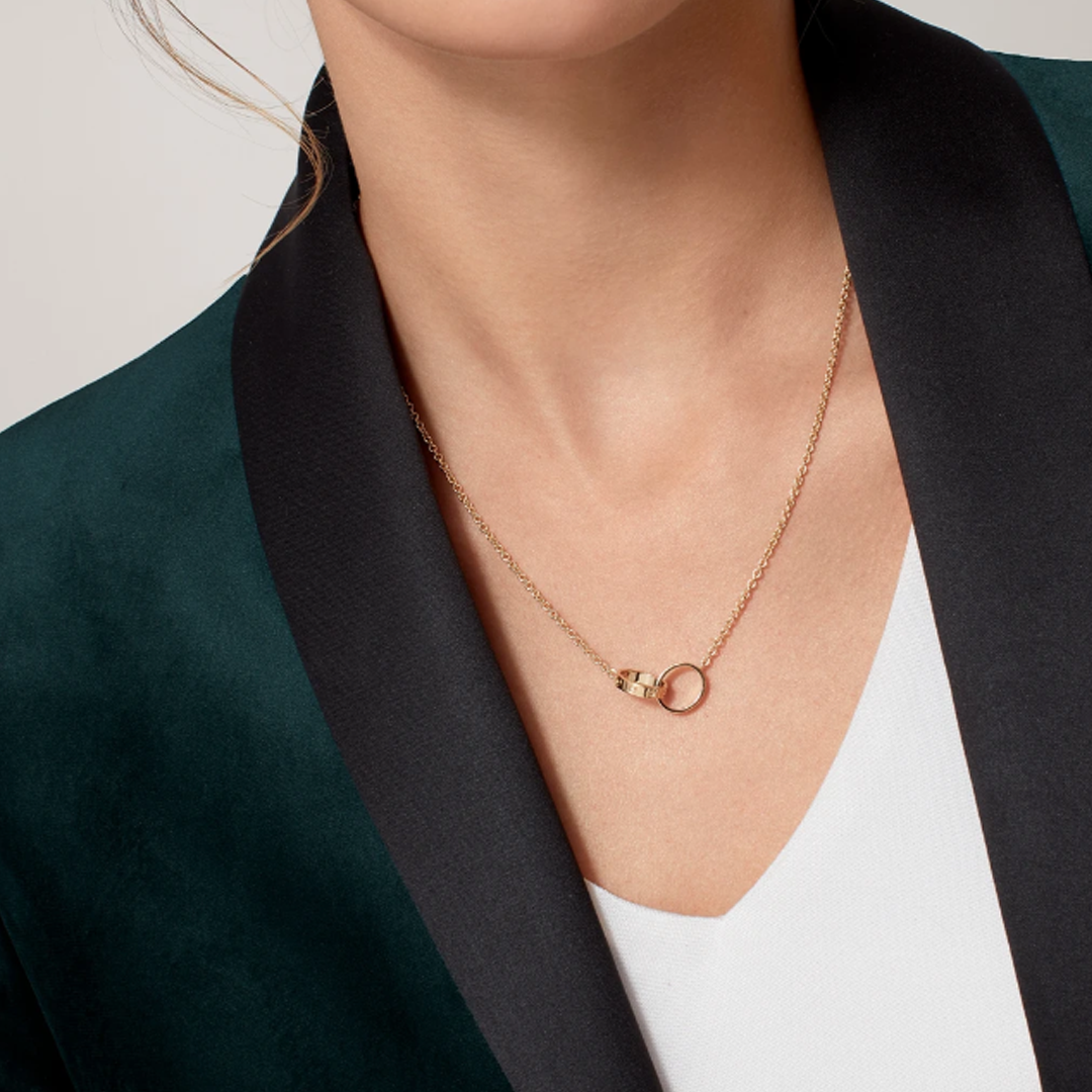 Love Necklace Double Ring | Gold