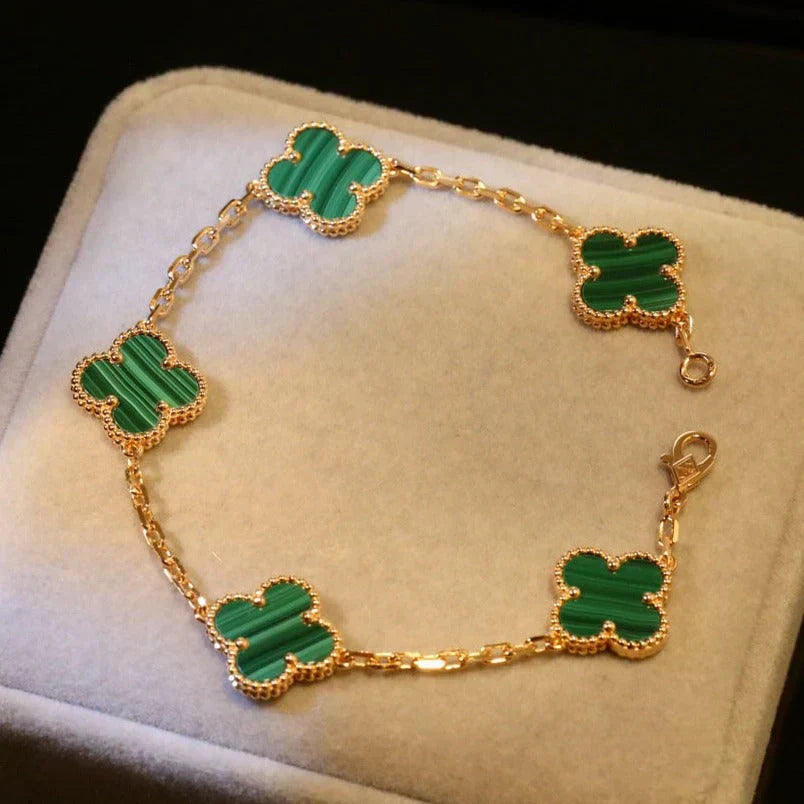 Clover Bracelet Gold | Green