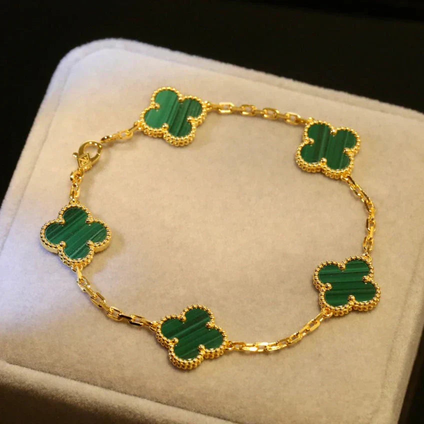 Clover Bracelet Gold | Green