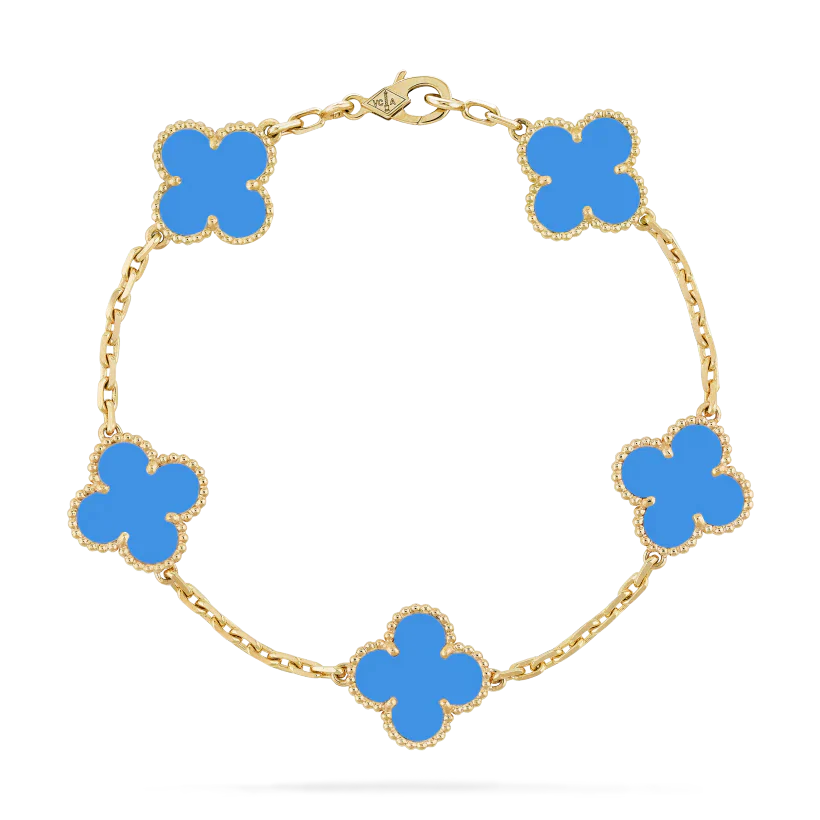 Clover Bracelet Gold | Blue