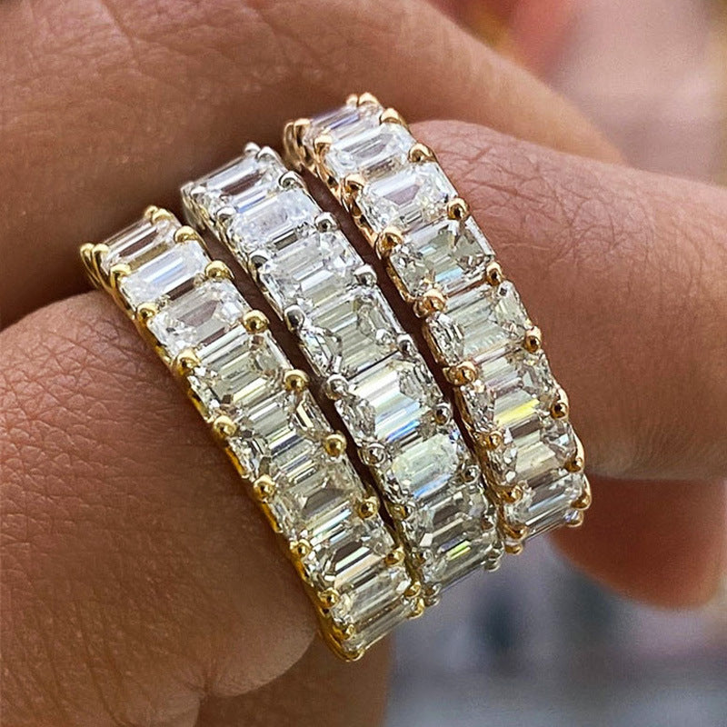 Cubic Diamonds Ring | Silver