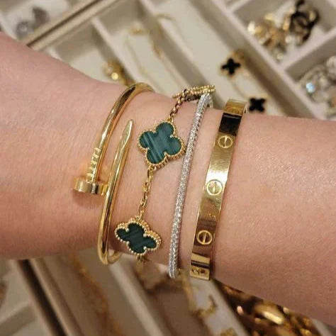 Clover Bracelet Gold | Green