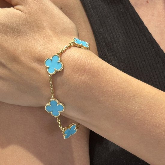 Clover Bracelet Gold | Blue