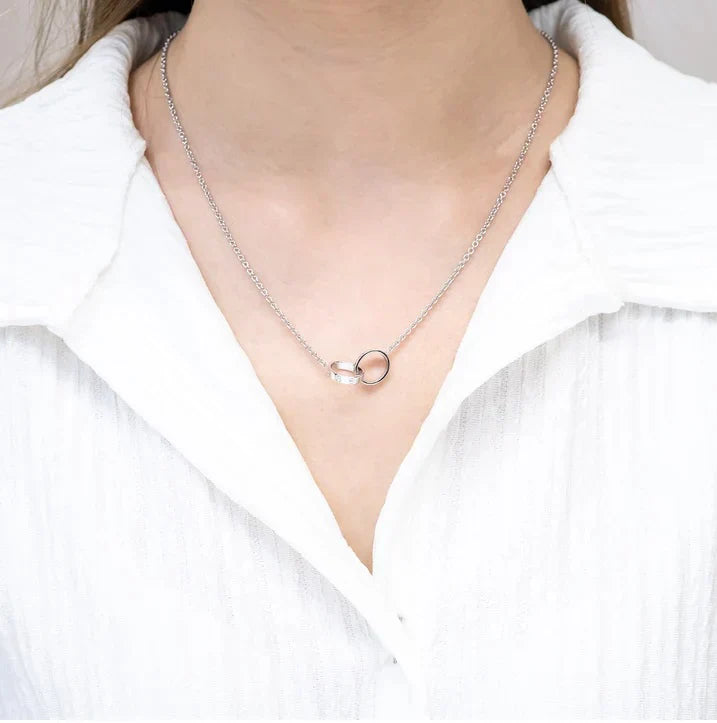 Love Necklace Double Ring | Silver