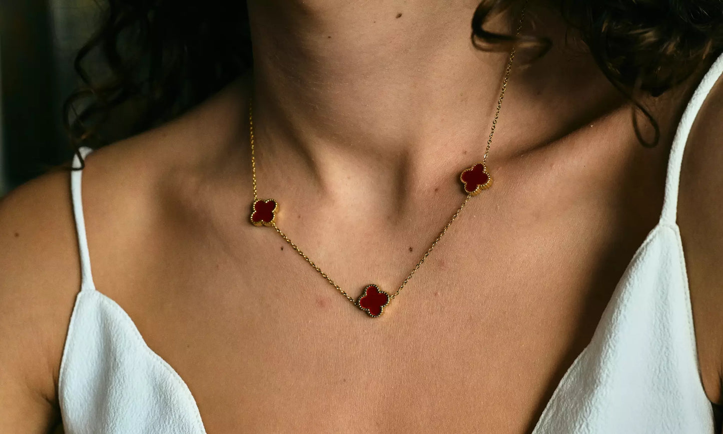Clover Necklace (10 Designs) Gold | Red