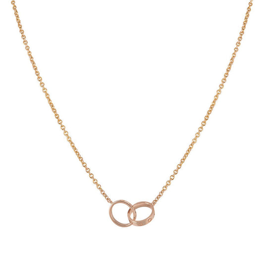 Love Necklace Double Ring | Rose Gold