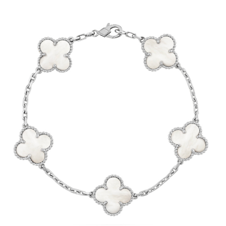 Clover Bracelet Silver | White