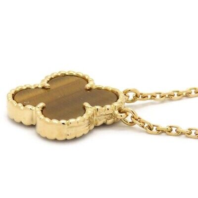 Clover Necklace Gold | Brown