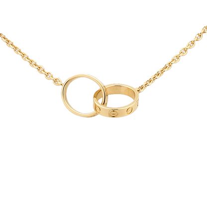 Love Necklace Double Ring | Gold