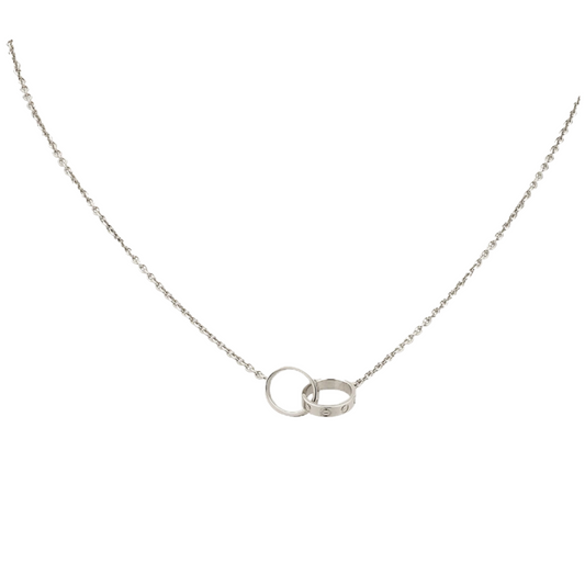 Love Necklace Double Ring | Silver