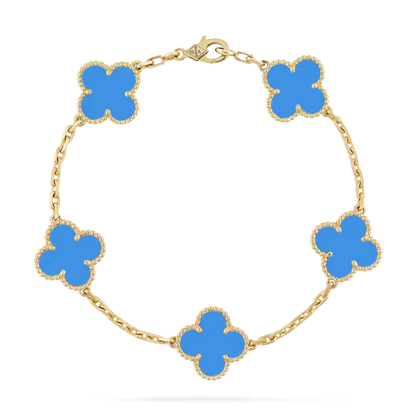 Clover Bracelet Gold | Blue