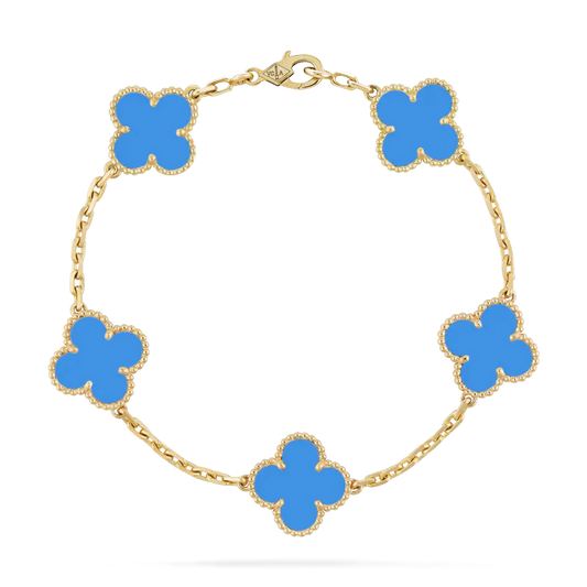 Clover Bracelet Gold | Blue