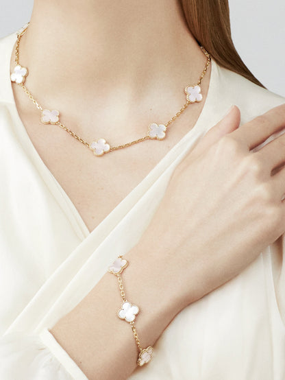 Clover Necklace (10 Designs) Gold | White