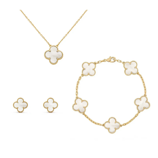 Clover Bloom 3 Set Gold | White