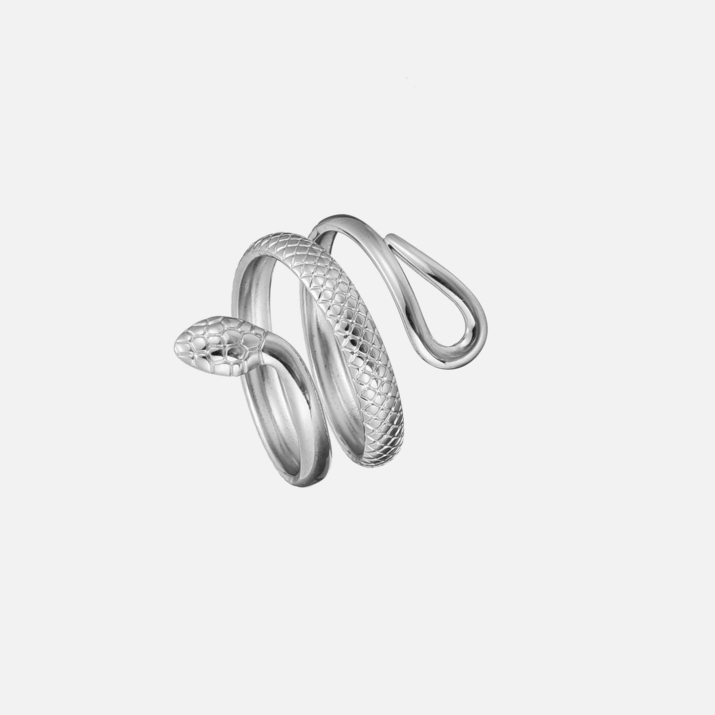 Detailed Snake Ring | Silver (Adjustable)