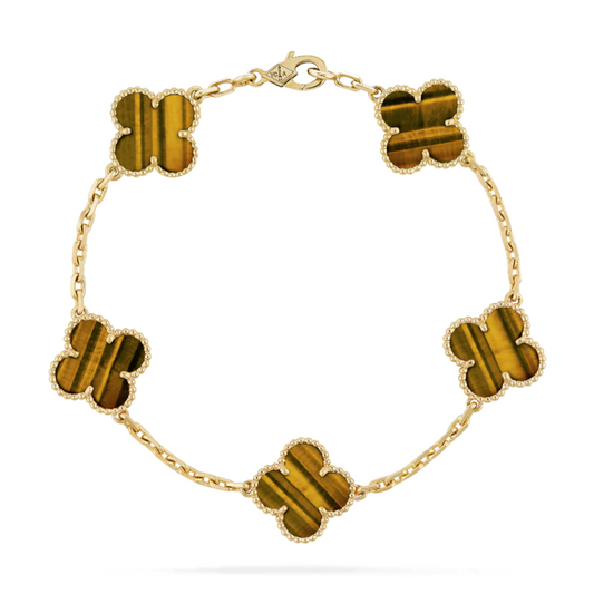 Clover Bracelet Gold | Brown