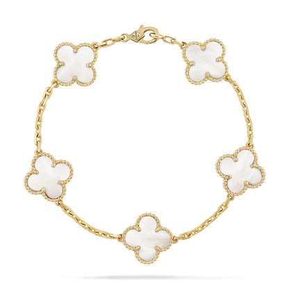 Clover Bracelet Gold | White