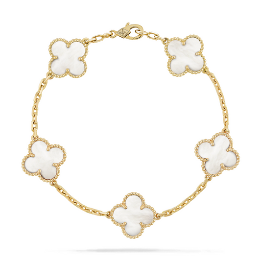 Clover Bracelet Gold | White