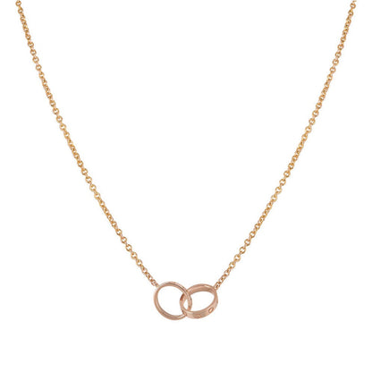 Love Necklace Double Ring | Rose Gold