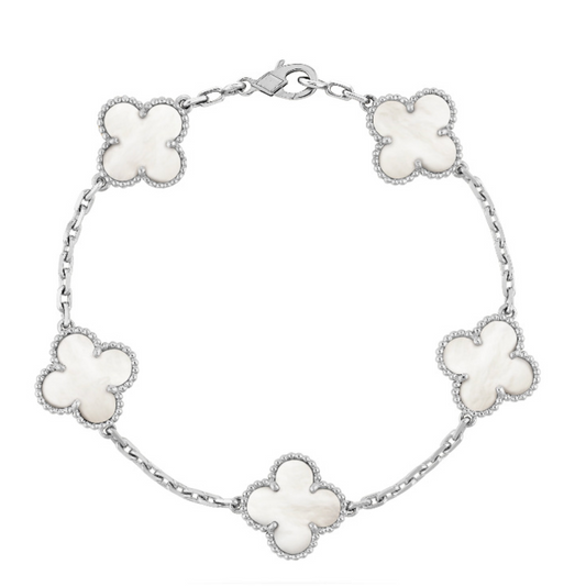 Clover Bracelet Silver | White