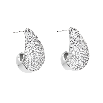 Waterdrop Earrings | Diamond Silver