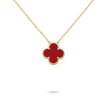 Clover Necklace Gold | Red